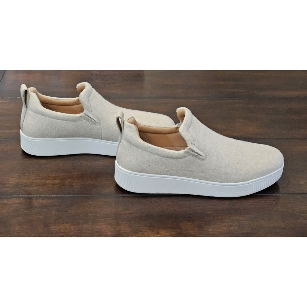 Fitflop Rally Felt Slip On Sneakers Women's Size 7.5‎ Cream Comfort